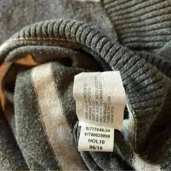 Gap Knit Sweater Men's Long-sleeve V-neck Stripes Grey Size S - Picture 10 of 11